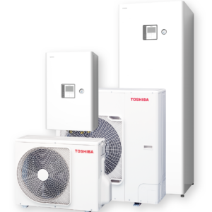 Toshiba Estia AIO HWT-1101H8RW-E + HWT-1102S21ST9W-E ilmavesilämpöpumppu 11kW/210l