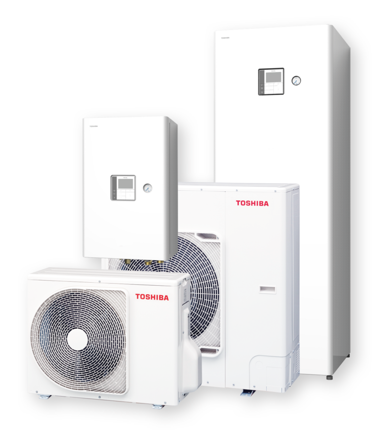 Toshiba Estia AIO HWT-1101H8RW-E + HWT-1102S21ST9W-E ilmavesilämpöpumppu 11kW/210l