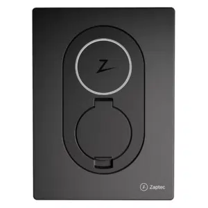 Sähköauton latausasema mustalla pinnalla.